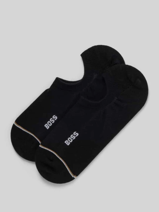 Zdjęcie produktu Skarpetki stopki z nadrukiem z logo w zestawie 2 szt. Boss Czarny
