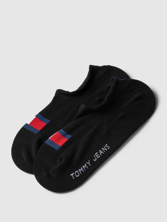 Zdjęcie produktu Skarpetki stopki z nadrukiem z logo w zestawie 2 szt. Tommy Hilfiger Czarny