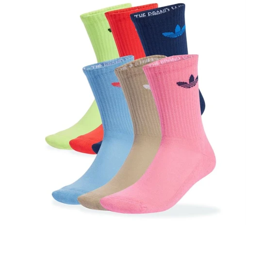 Zdjęcie produktu Skarpetki unisex adidas Originals Trefoil Cushion Crew Socks 6 Pairs JY2679 - multikolor