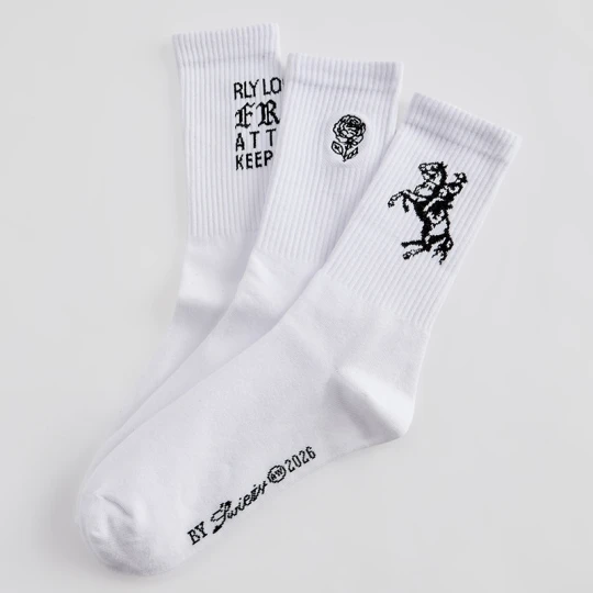 Zdjęcie produktu Skarpetki UNISEX z kolekcji Świeży x HOUSE 3-pak białe