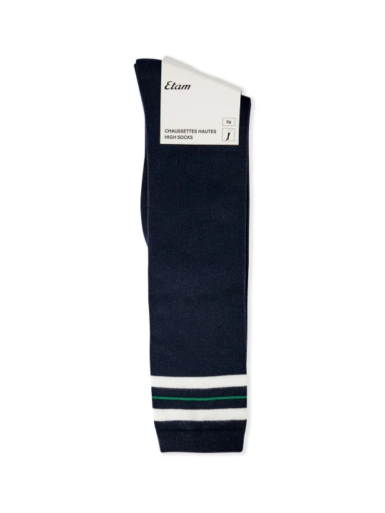 Zdjęcie produktu Skarpetki z detalami w paski z bawełną Etam bleu roi