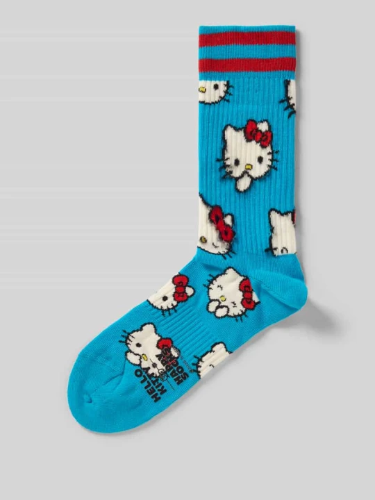 Zdjęcie produktu Skarpetki z mieszanki bawełny model 'HELLO KITTY SMILES' Happy Socks Niebieski