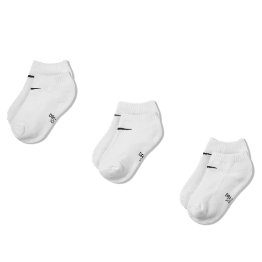 Zdjęcie produktu Skarpety dla małych dzieci Nike Dri-FIT Performance No-Show (3 pary) - Biel