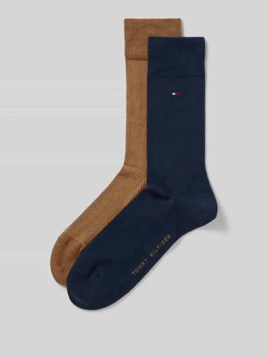 Zdjęcie produktu Skarpety długie z bawełny mieszanej w zestawie 2 szt. Tommy Hilfiger Oliwkowy