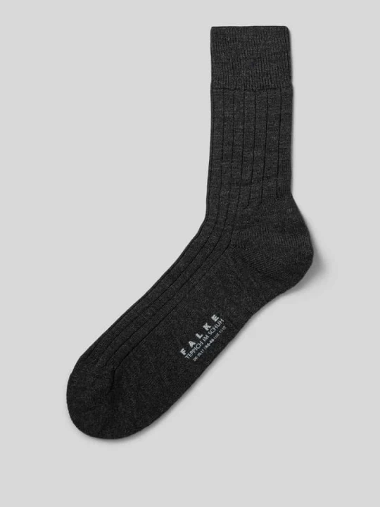 Zdjęcie produktu Skarpety długie z mieszanki żywej wełny model ‘Teppich im Schuh’ Falke Antracytowy