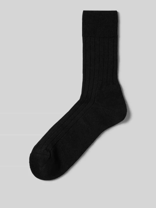 Zdjęcie produktu Skarpety długie z mieszanki żywej wełny model ‘Teppich im Schuh’ Falke Czarny