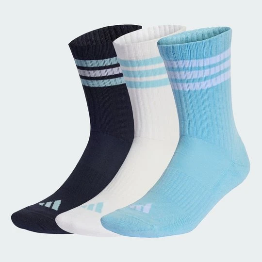 Zdjęcie produktu Skarpety do łydki 3-Stripes Cushioned 3 Pair Pack Adidas niebieski