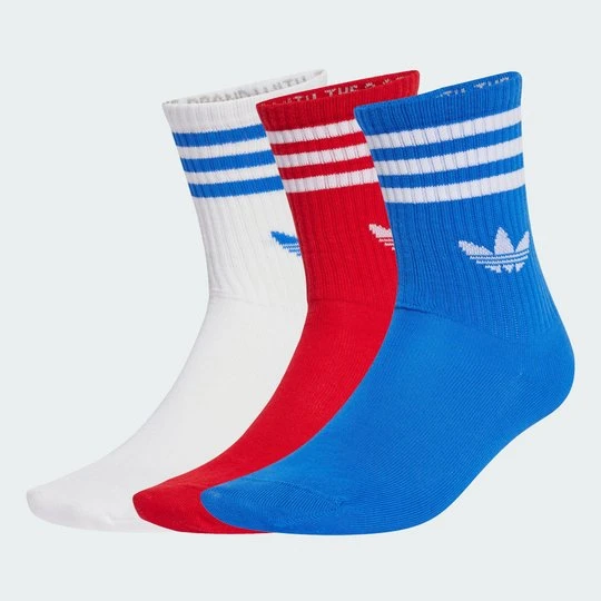 Zdjęcie produktu Skarpety do łydki z 3 paskami, 3 pary Adidas czerwony