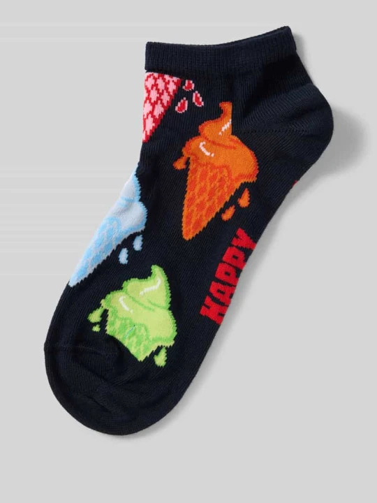 Zdjęcie produktu Skarpety do sneakersów z dodatkiem streczu Model 'ICE CREAM' Happy Socks Ciemnoniebieski