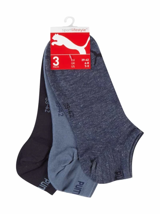 Zdjęcie produktu Skarpety do sneakersów z logo w zestaw 3 szt. Puma Jasnoniebieski
