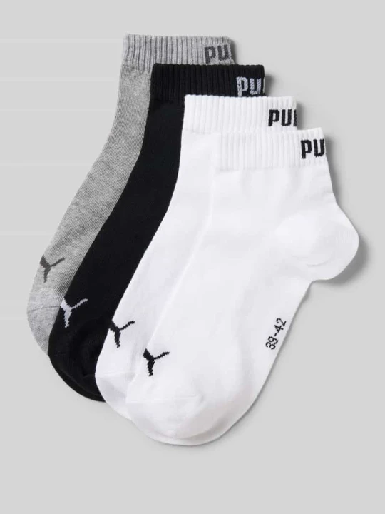 Zdjęcie produktu Skarpety do sneakersów z logo w zestaw 4 szt. Puma Jasnoszary