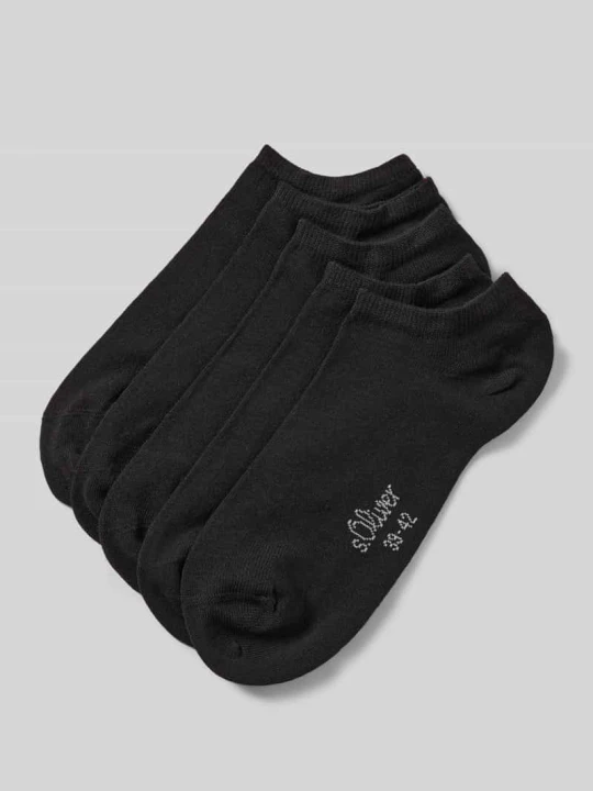 Zdjęcie produktu Skarpety do sneakersów z mieszanki bawełny w zestawie 5 szt. s.Oliver Czarny