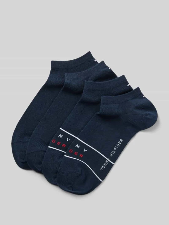 Zdjęcie produktu Skarpety do sneakersów z mieszanki bawełny, zestaw 4 szt. Tommy Hilfiger Granatowy