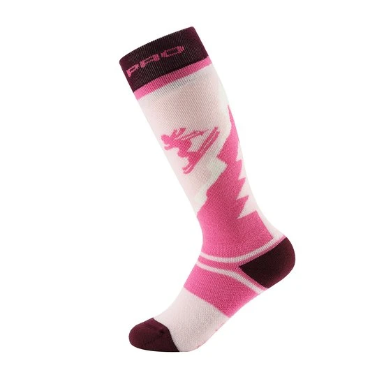 Zdjęcie produktu Skarpety dziecięce wysokie trekkingowe z wełną merino Skyro różowe Alpine Pro
