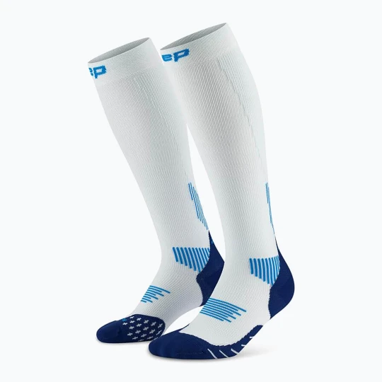 Zdjęcie produktu Skarpety kompresyjne damskie CEP Run Tall 5.0 ice / blue Biały