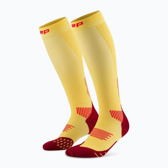 Zdjęcie produktu Skarpety kompresyjne męskie CEP Run Tall 5.0 marigold / burgundy Żółty