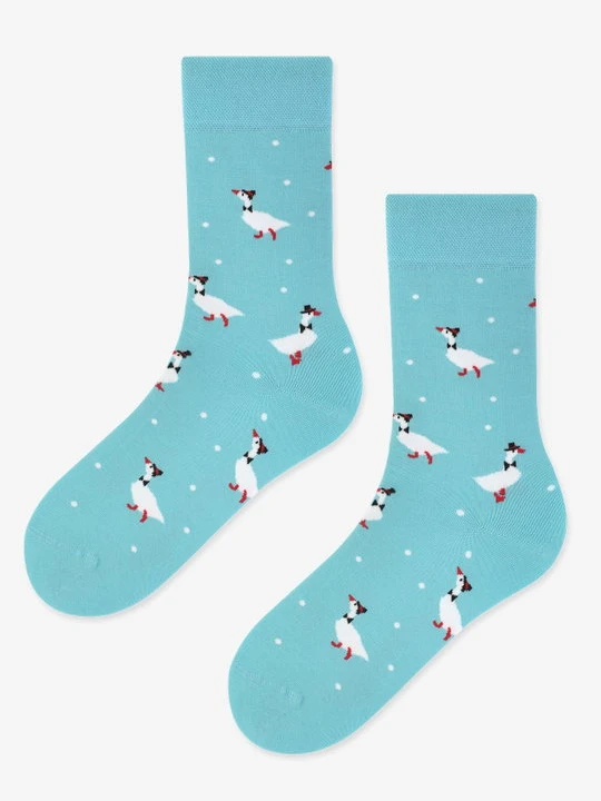 Zdjęcie produktu Skarpety męskie bawełniane z grafiką eleganckich gąsek Goosetelman Marilyn LIGHT BLUE