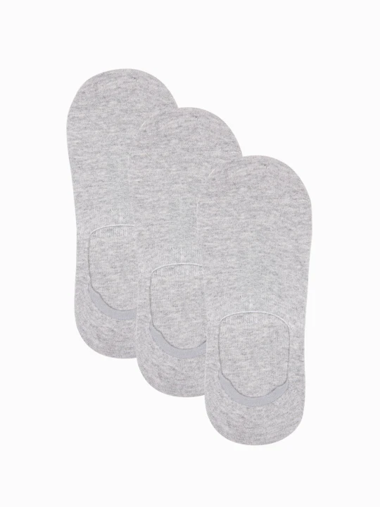 Zdjęcie produktu Skarpety męskie stopki 3-pak - szare V3 - Rozmiar: one size Ombre Clothing