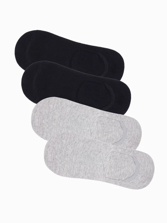Zdjęcie produktu Skarpety męskie stopki 4-pak - szaro-czarne - Rozmiar: one size Ombre Clothing
