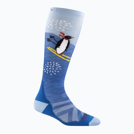 Zdjęcie produktu Skarpety narciarskie dziecięce Darn Tough Penguin Peak OTC Midweight with Cushion stellar Niebieski