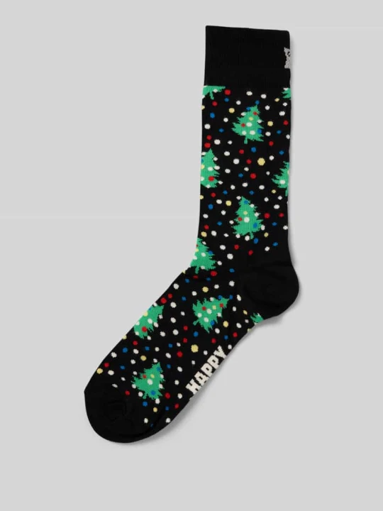 Zdjęcie produktu Skarpety o kroju regular fit z wyhaftowanym logo model ‘Christmas Night’ Happy Socks Czarny