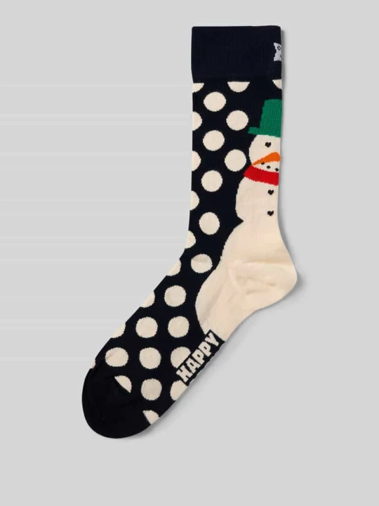 Zdjęcie produktu Skarpety o kroju regular fit z wyhaftowanym logo model ‘Jumbo Snowman’ Happy Socks Granatowy
