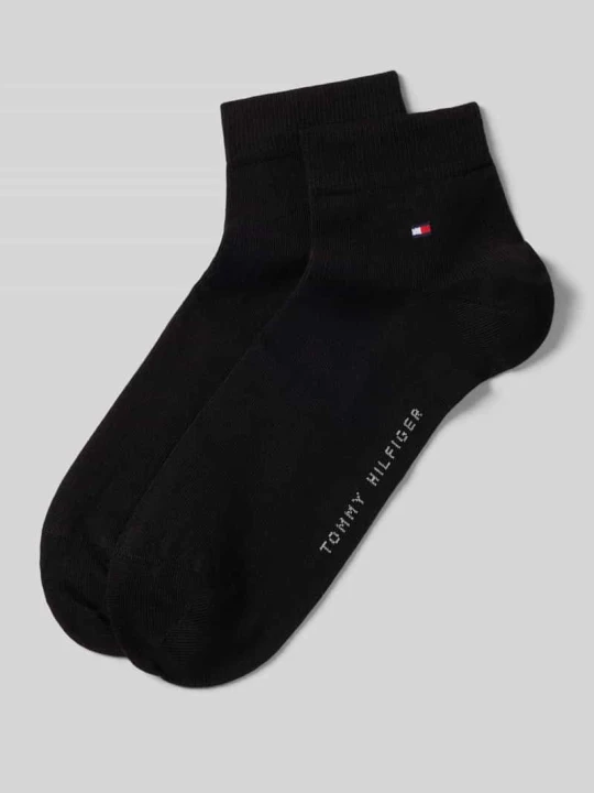 Zdjęcie produktu Skarpety stopki z mieszanki bawełny w zestawie 2 szt. model ‘2ER QUARTER’ Tommy Hilfiger Czarny