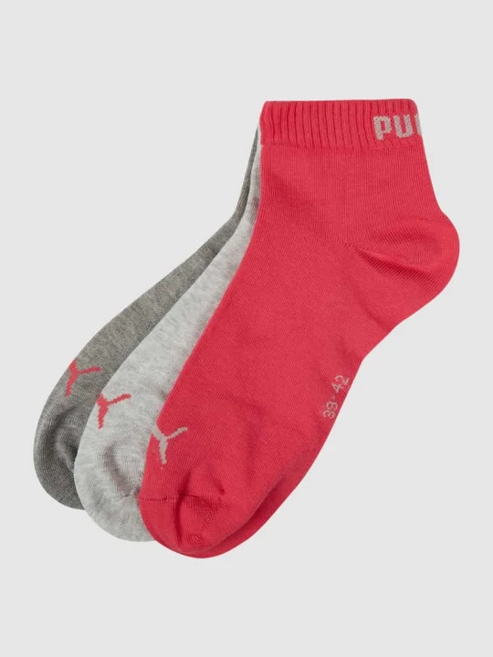 Zdjęcie produktu Damskie skarpety do sneakersów w zestawie 3 szt. Puma Mocnoróżowy