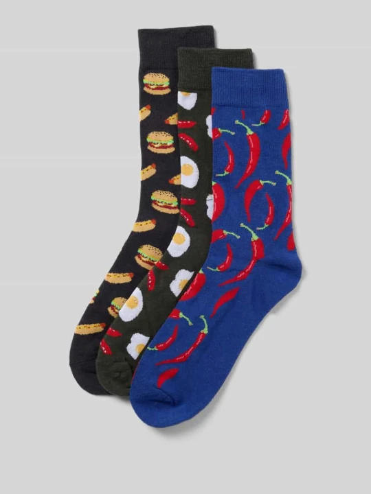 Zdjęcie produktu Skarpety w zestawie 3 szt. model ‘HOT FOOD’ Jack&Jones Królewski niebieski
