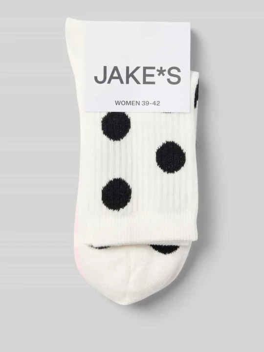 Zdjęcie produktu skarpety we wzór na całej powierzchni w zestaw 2 szt. Jake*s Biały
