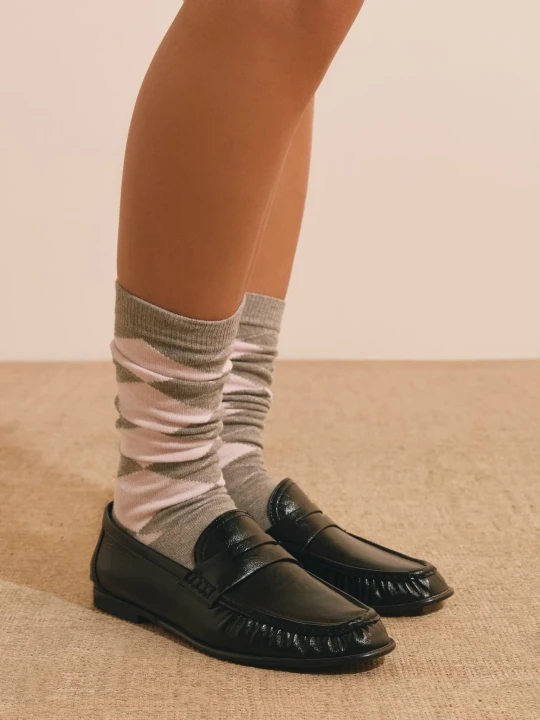 Zdjęcie produktu Skarpety wzór argyle z domieszką bawełny Etam anthracite
