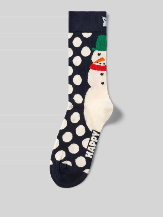 Zdjęcie produktu Skarpety z bawełnianej mieszanki model 'Jumbo Snowman' Happy Socks Granatowy