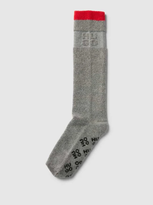 Zdjęcie produktu Skarpety z detalami z logo model ‘HOMESOCK’ Hugo Średnioszary melanż