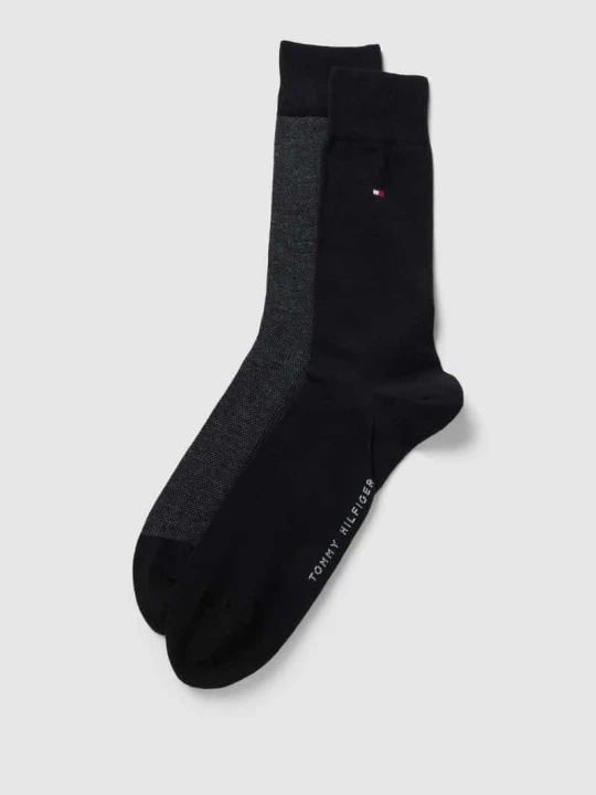 Zdjęcie produktu Skarpety z detalami z logo w zestawie 2 szt. model ‘Birdeye’ Tommy Hilfiger Czarny