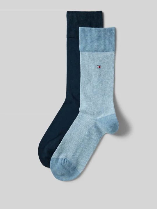 Zdjęcie produktu Skarpety z detalami z logo w zestaw 2 szt. model 'Birdeye' Tommy Hilfiger Błękitny melanż