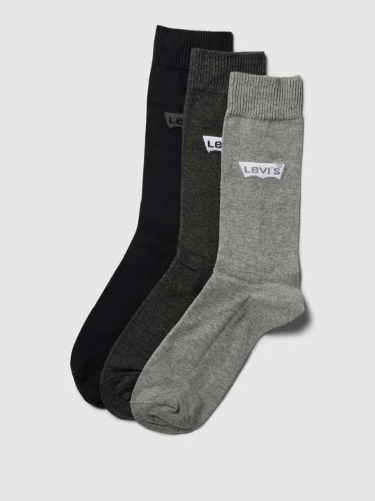 Zdjęcie produktu Skarpety z detalami z logo w zestawie 3 szt. Levi's Średnioszary melanż