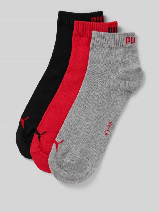Zdjęcie produktu Skarpety do sneakersów z logo w zestawie 3 szt. Puma Ciemnopomarańczowy