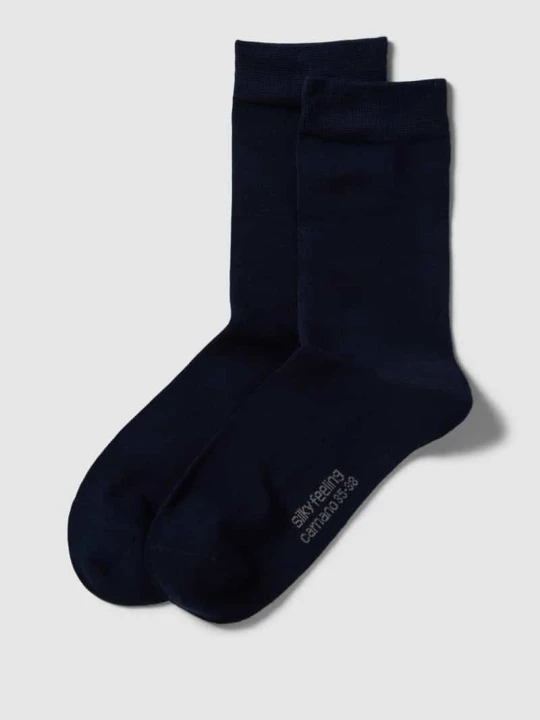 Zdjęcie produktu Skarpety z detalem z logo model ‘SILKY FEEL’ CAMANO Granatowy