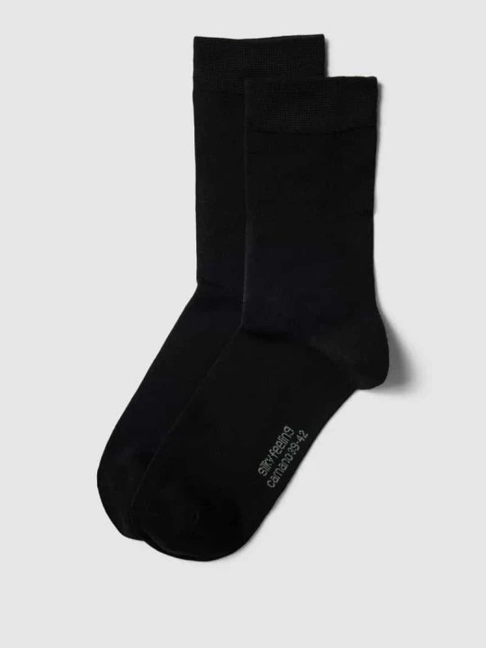 Zdjęcie produktu Skarpety z detalem z logo model ‘SILKY FEEL’ CAMANO Czarny