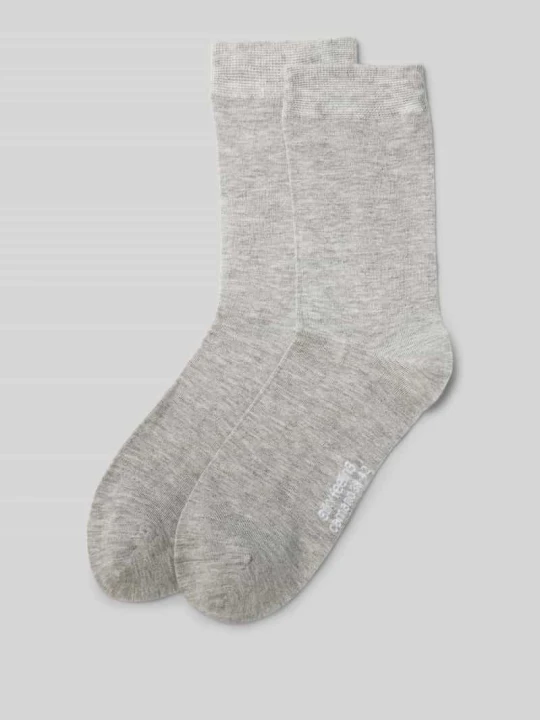 Zdjęcie produktu Skarpety z detalem z logo model ‘SILKY FEEL’ CAMANO Jasnoszary