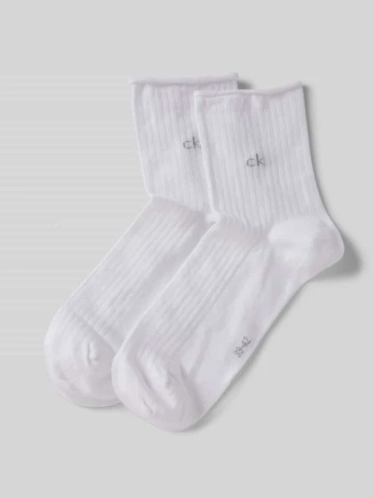 Zdjęcie produktu Skarpety z detalem z logo w zestawie 2 szt. Calvin Klein Biały