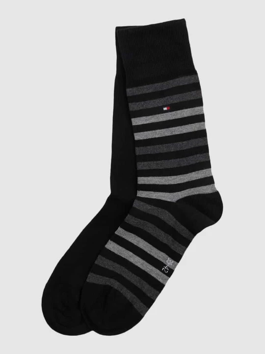 Zdjęcie produktu Skarpety z detalem z logo w zestawie 2 szt. model ‘DUO STRIPE SOCK’ Tommy Hilfiger Czarny
