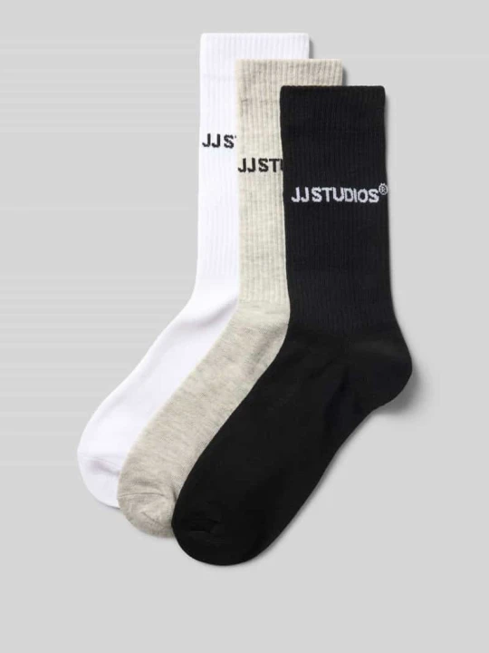 Zdjęcie produktu Skarpety z detalem z logo w zestawie 3 szt. Jack&Jones Jasnoszary melanż
