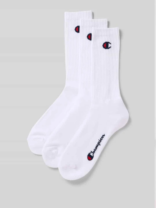Zdjęcie produktu Skarpety z detalem z logo, w zestawie 3 szt., model „Crew Socks” Champion Biały