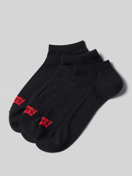 Zdjęcie produktu Skarpety z detalem z logo w zestawie 3 szt. model ‘LOW CUT BATWING LOGO’ Levi's Czarny