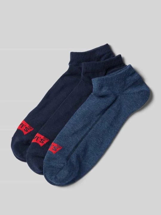 Zdjęcie produktu Skarpety z detalem z logo w zestawie 3 szt. model ‘LOW CUT BATWING LOGO’ Levi's Jeansowy niebieski