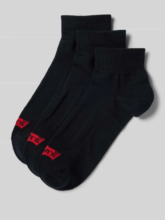 Zdjęcie produktu Skarpety z detalem z logo w zestawie 3 szt. model ‘MID CUT BATWING LOGO’ Levi's Czarny