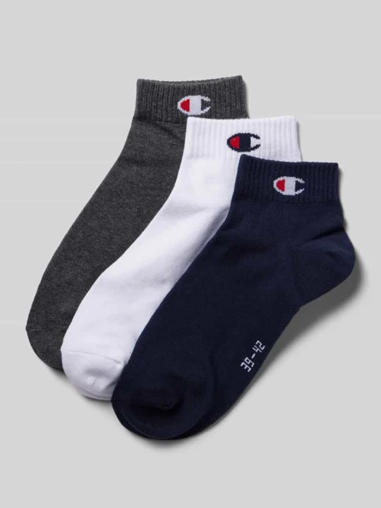 Zdjęcie produktu Skarpety z detalem z logo w zestawie 3 szt. model ‘QUARTER’ Champion Granatowy