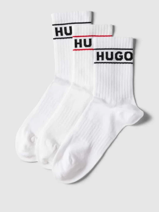 Zdjęcie produktu Skarpety z detalem z logo w zestawie 3 szt. model ‘SPORTY’ Hugo Biały