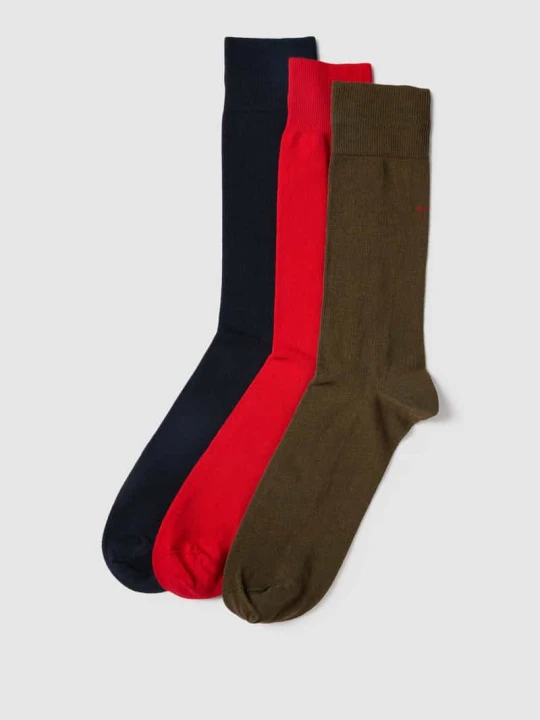 Zdjęcie produktu Skarpety z detalem z logo w zestawie 3 szt. model ‘UNI COLORS’ Hugo Czerwony